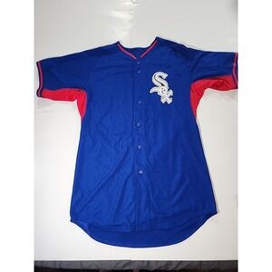Majestic Chicago White Sox Y2K Alt Blue Baseball Jersey‎ Size Lg
